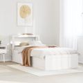 vidaXL Posteľný rám s čelom biely 75x190 cm borovicový masív