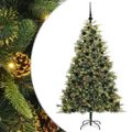 vidaXL Umelý vianočný stromček s pniškami Zelená 180 cm PVC a PE a kov