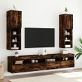 vidaXL TV skrinka s LED svetlami dymový dub 30,5x30x102 cm
