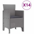 vidaXL Záhradný jedálenský set s vankúšmi 15 ks Svetlosivá PP