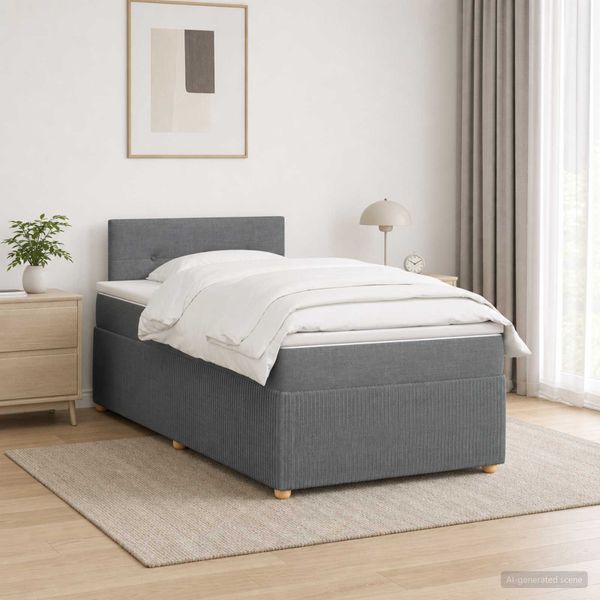 vidaXL Posteľ boxspring s matracom Tmavosivá 120 x 200 cm Látka