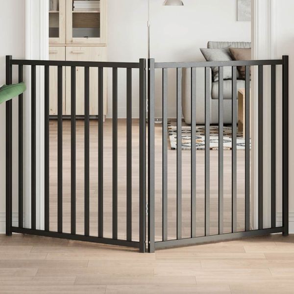 vidaXL Brána pre psa skladacia 2 panely 160 cm masívne jedľové drevo