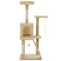 vidaXL Škrabadlo pre mačky so sisalovými stĺpikmi 120 cm béžové