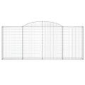 vidaXL Oblúkové gabionové koše 11 ks 300x30x120/140 cm pozink. železo