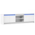 vidaXL TV stolík s LED biely 180x34x50 cm kompozitné drevo