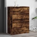 vidaXL Botník s 2 výklopnými zásuvkami dymový dub 80x42x108 cm