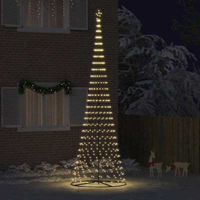 vidaXL LED vianočný stromček s 555 LED-i Teplá biela 500 cm Kov