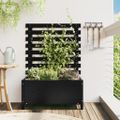 vidaXL Záhradný kvetináč s regálom čierny 79x39,5x114cm masív.borovica