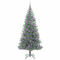 vidaXL Umelý vianočný stromček, snehom obalený, s LED svetlom 180 cm