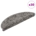 vidaXL Schodové rohože 30 ks 56x17x3 cm sivé, polkruhové