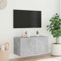 vidaXL TV nástenná skrinka s LED svetlami betónovo sivá 80x35x41 cm