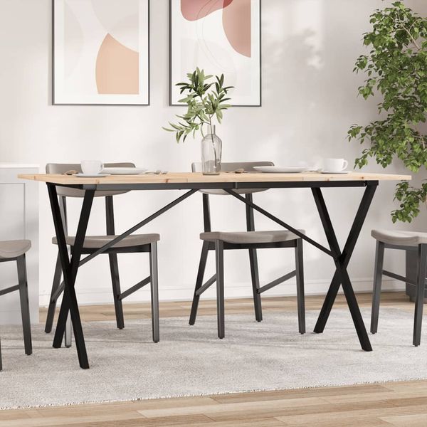 vidaXL Jedálenský stolík v tvare X 160x80x75 cm borovica a oceľ