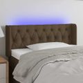 vidaXL Čelo postele s LED tmavohendé 103x16x78/88 cm látka