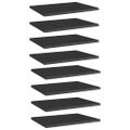 vidaXL Prídavné police 8 ks, lesklé čierne 40x30x1,5 cm, drevotrieska