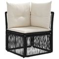 vidaXL Súprava záhradných pohoviek 10 ks Čierna a krémová biela