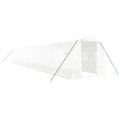 vidaXL Fóliovník s oceľovým rámom biely 32 m² 16x2x2 m