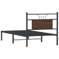 vidaXL Posteľný rám bez matraca hnedý dub 75x190 cm kompozitné drevo