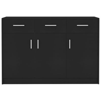 vidaXL Komoda, čierna 110x30x75 cm, kompozitné drevo