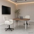 vidaXL Otáčacie stoličky k stolu 2 ks 54 x 55 x 90 cm Krémová Zamat
