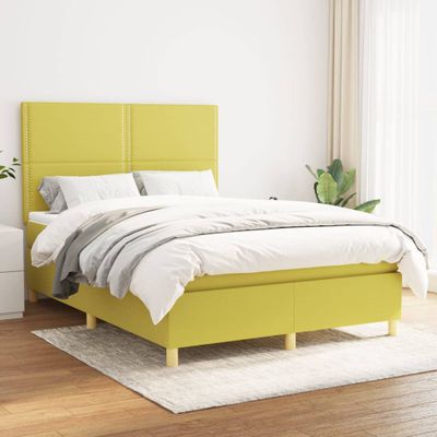 vidaXL Boxspring posteľ s matracom zelená 140x190 cm látka