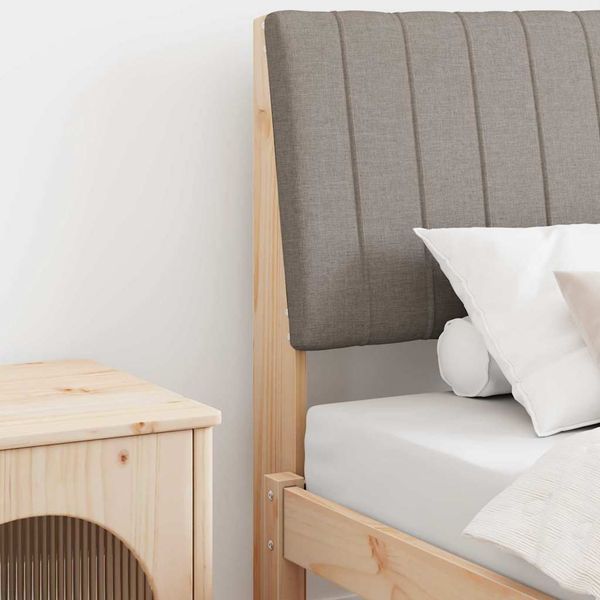 vidaXL Čalúnené čelo postele Sivohnedá 90 cm Masívne borovicové drevo