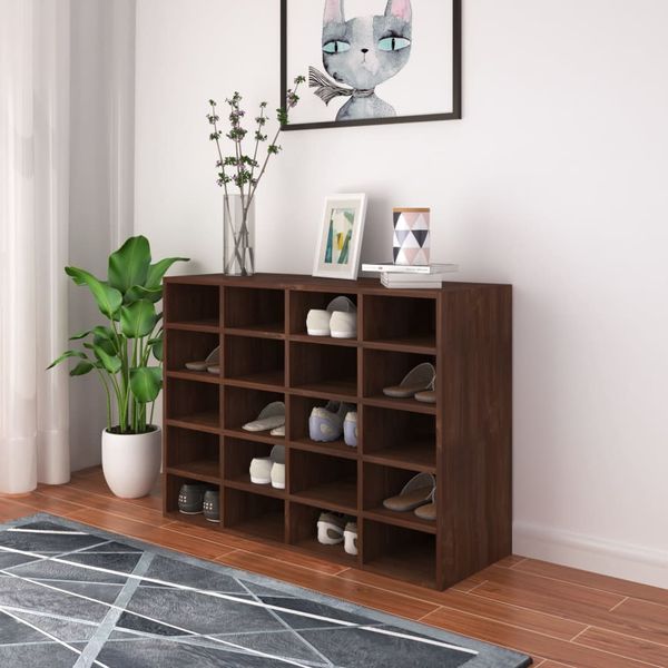 vidaXL Regál na topánky, kompozitné drevo 92x30x67,5 cm, hnedý dub