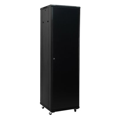 ADEX Stojací rozvádzač 42U, 800mm, čierny, rozložený, perforované dvere