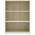 vidaXL Knižnica biela a farba dubu sonoma 80x24x108 cm drevotrieska