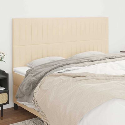 vidaXL Čelo postele krémové 180x5x118/128 cm látkové