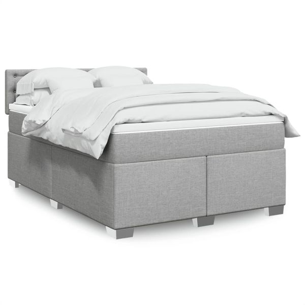 vidaXL Boxspring posteľ s matracom svetlosivá 100x200 cm látka