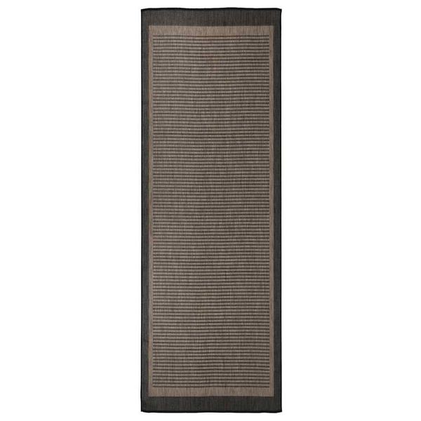 vidaXL Vonkajší koberec s plochým tkaním 80x250 cm tmavohnedý