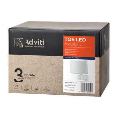Vonkajšie osvetlenie ADVITI AD-NL-6148WL4, 2200lm, IP65, 30W, 4000K, PC, biela Venkovné osvietenie ADVITI AD-NL-6148WL4, 2200lm, IP65, 30W, 4000K, PC, biela