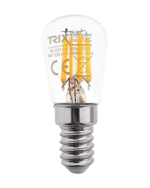Dekoračná LED žiarovka FILAMENT Trixline 3W 360lm ST25 E14 teplá biela