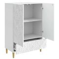 vidaXL Servírovacia skriňa Biela s vysokým leskom 66 x 34,5 x 95 cm