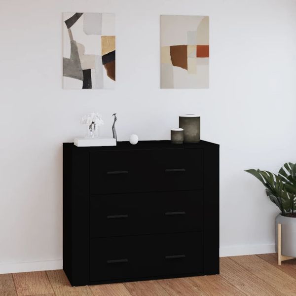 vidaXL Komoda čierna 80x33x70 cm spracované drevo