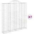 vidaXL Oblúkový gabionový kôš 7 ks 200x30x200/220cm pozinkované železo