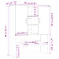 vidaXL Skrinka na práčku čierna dub 70,5x25,5x90 cm