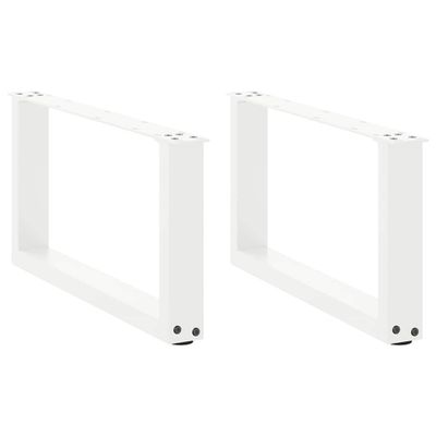 vidaXL Nohy konferenčného stolíka v tvare U, 2 ks, biele, 60 x (30-31) cm, oceľové