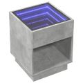vidaXL Konferenčný stolík s nekonečnými LED betónovosivý 40x40x50 cm