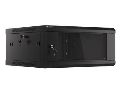 Lanberg racková skriňa 19'' pro montáž na stenu 4u/600x600 (flat pack) V2 čierna