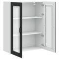 vidaXL Nástenný sklenený kabinet PORTO Čierna 80 x 31 x 100 cm