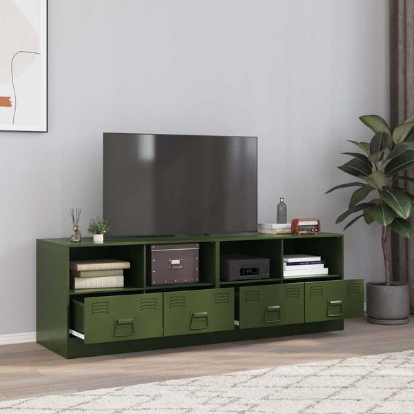 vidaXL TV skrinky 2 ks olivovo-zelené 67x39x44 cm oceľ