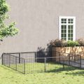 vidaXL Koterec pre psy strieborný 9 m² oceľ