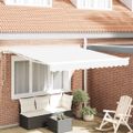 vidaXL Sklopná markíza Biela 300 x 250 cm Tkanina a hliník