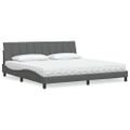 vidaXL Posteľ s matracom Hanko tmavosivá 200x200 cm látka
