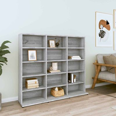 vidaXL CD skrinka sivá sonoma 100x23x89,5 cm spracované drevo