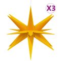 vidaXL Vianočné svetlá s LED 3 ks, skladacie, žlté 57 cm