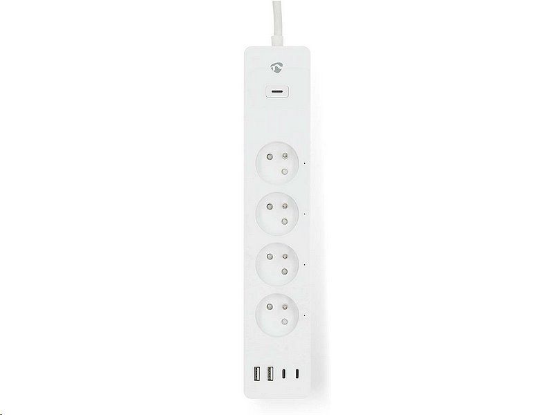 Prodlužovací kabel NEDIS WIFIP313EWT SmartLife /2m/Wi-Fi/16A/3680W/4xzásuvka/