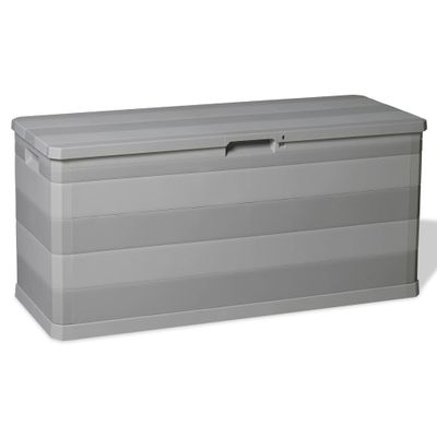 vidaXL Záhradný úložný box sivý 117x45x56 cm