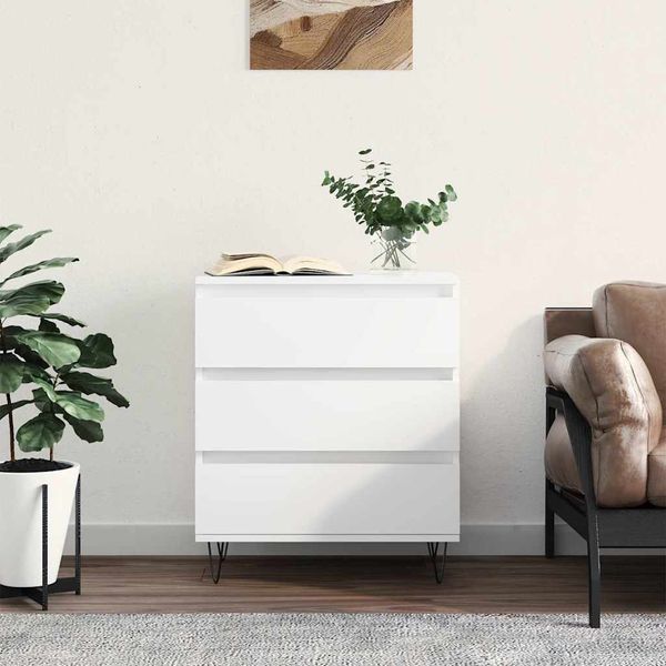 vidaXL Komoda biela 60x35x70 cm spracované drevo